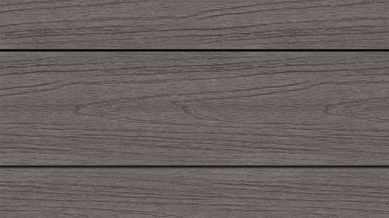 planeo WOODLine Nature - 3m WPC CoEx ummantelte Terrassendiele Verbundprofil leicht - Dunkelgrau strukturiert/glatt gebürstet
