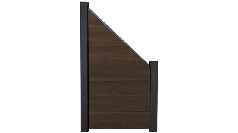 planeo Gardence Strong XL - BPC-Gartenzaun Abgeschrägt Walnuss Co-ex
