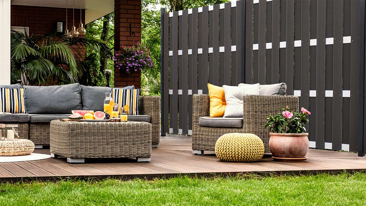 planeo Gardence Premade - BPC-Gartenzaun Quadratisch Anthrazit 180 x 180cm