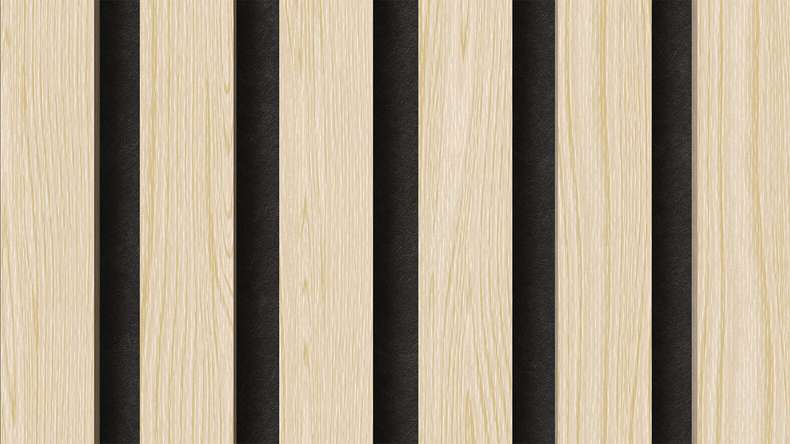planeo Akustikpaneele - Eiche Weiß 2480 x 600 x 21.5 mm | schwer entflammbar Brandschutz Klasse B
