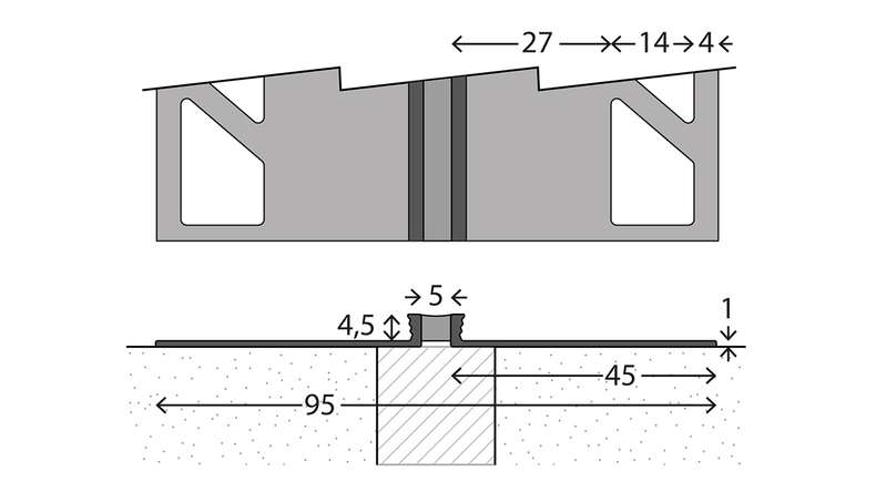 planeo Dehnfugensystem 767 - 3000 x 95 x 4.5 mm