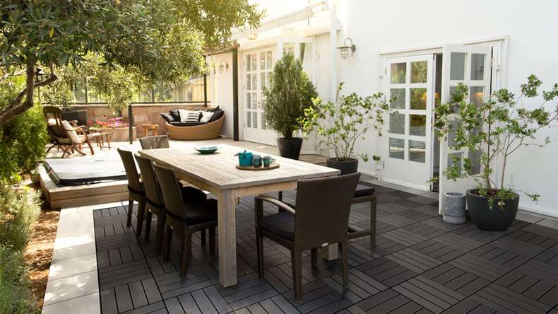 planeo WPC-Terrassenfliese anthrazit 30x30 cm - 6 Stk