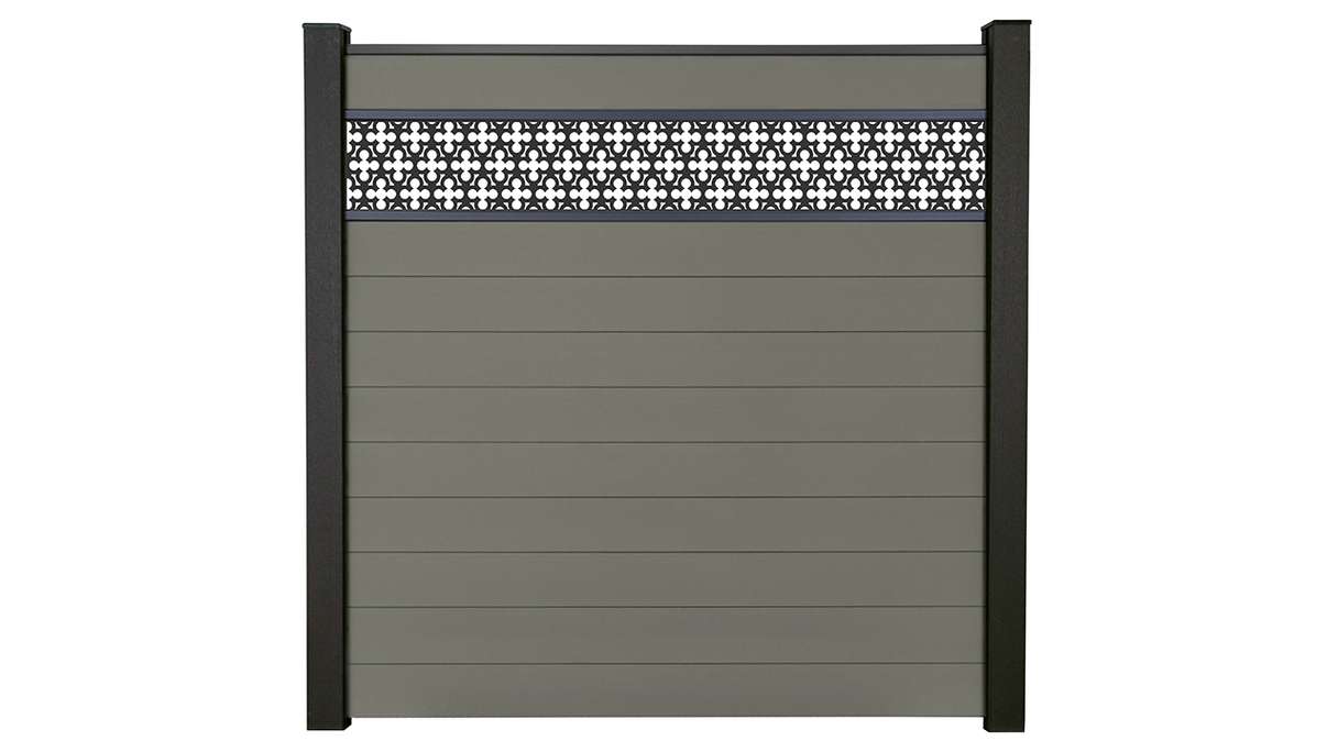 planeo Gardence Strong - BPC-Steckzaun Oriental Grau 180 x 180 cm