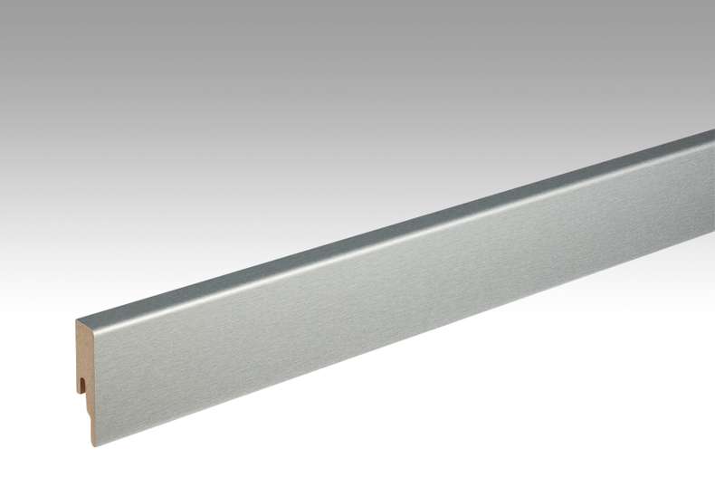MEISTER Sockelleisten Fußleisten Edelstahl DF 063 - 2380 x 60 x 16 mm (200013-2380-00063 - 694823063)