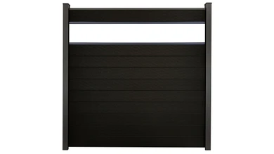 planeo Gardence Strong - BPC-Steckzaun Glas Satiniert Schwarz co-ex 180 x 180 cm