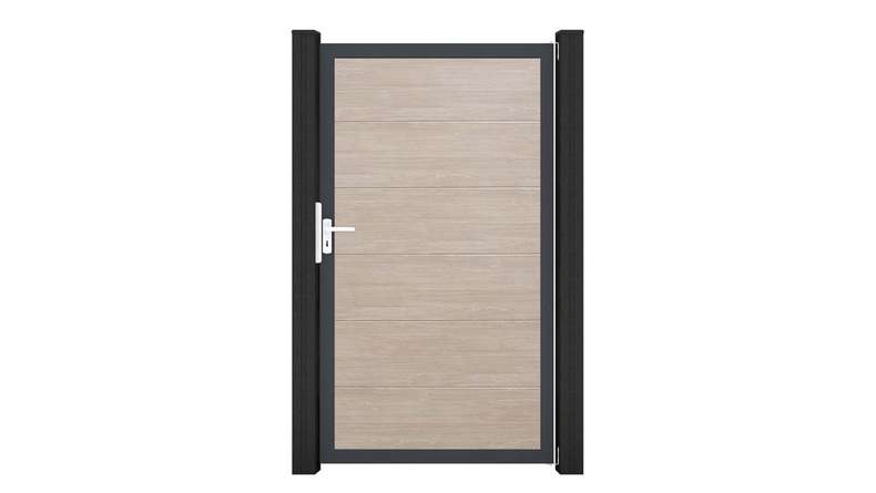 planeo Gardence Simply - PVC-Universaltor Sheffield Oak mit Alu-Rahmen 100 x 180 cm