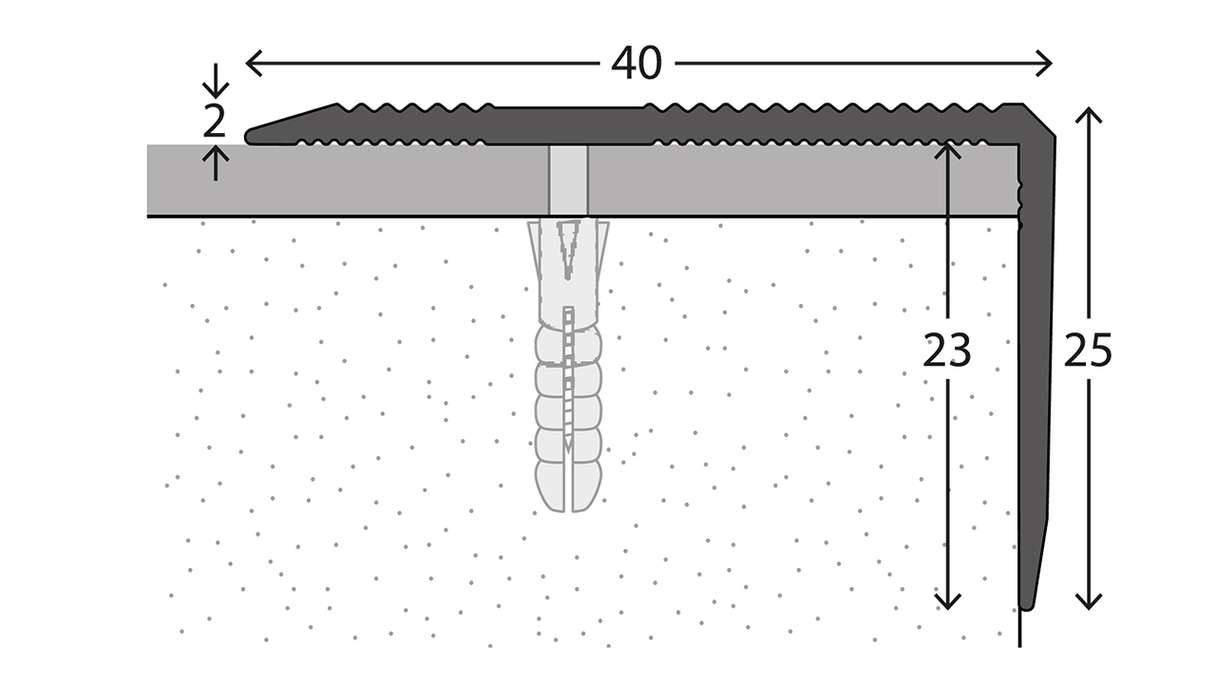 planeo Treppenkantenprofil 392 Silber 250 cm