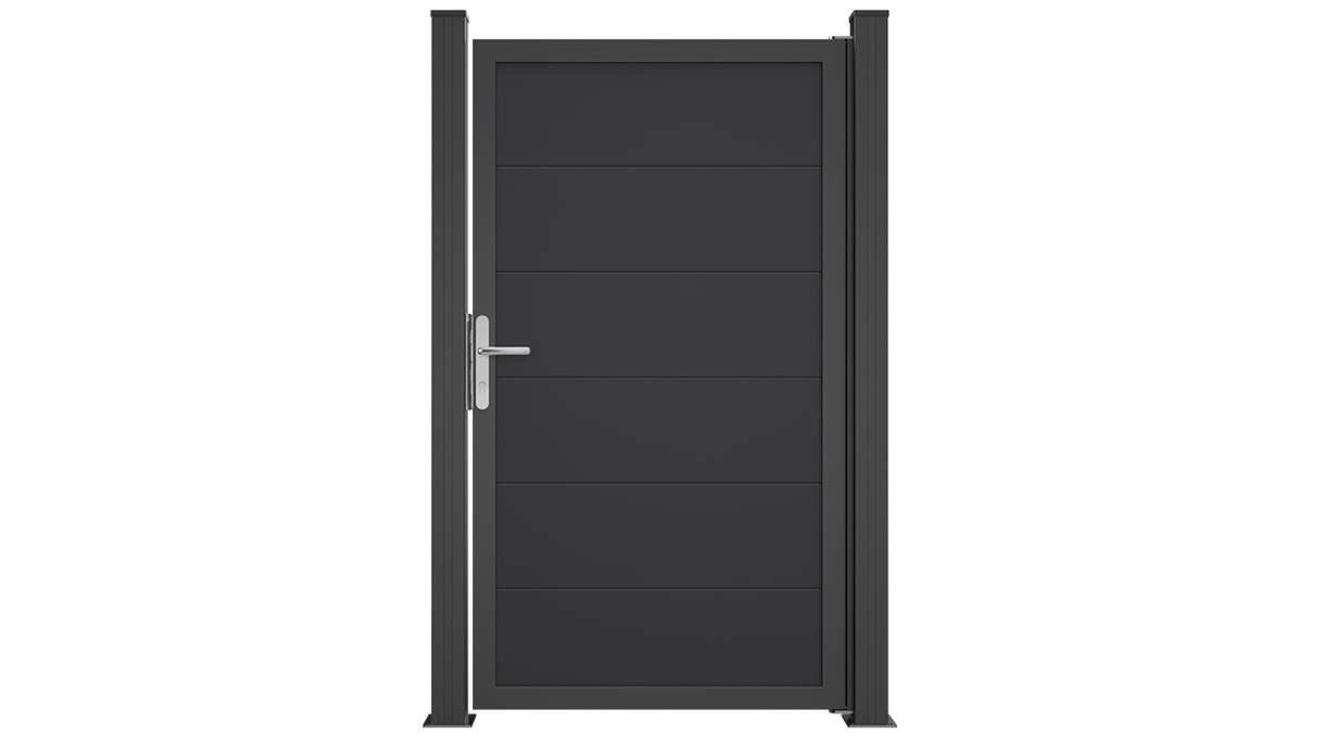 planeo Gardence Simply Guard - PVC-Universaltor Anthrazitgrau mit Alu-Rahmen in Anthrazit | DB703 100 x 180 cm