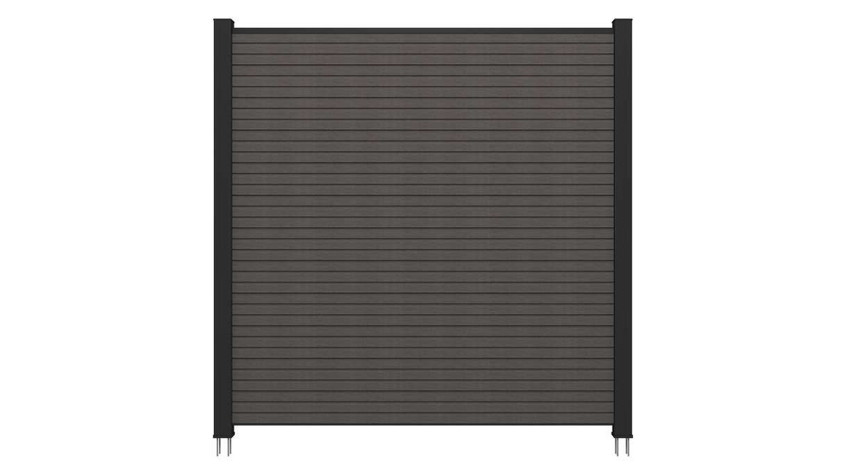 planeo LINEA - WPC CoEx Rhombus Steckzaun Dunkelgrau 176 x 183 cm
