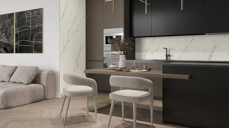 planeo Wandverkleidung SPC - CeraRock Tile Carrara Marble XL 280 x 117,5 cm