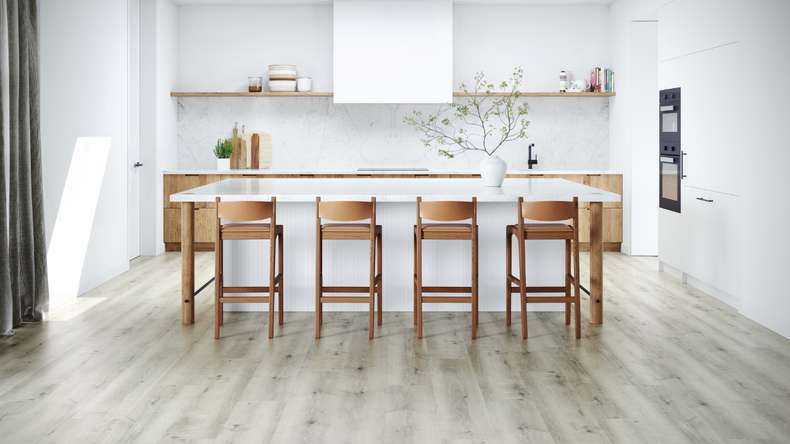 planeo Rigid Klick Vinyl - SolutionX 2in1 Eiche Hellgrau | Trittschalldämmung integr. (ECF-0076)