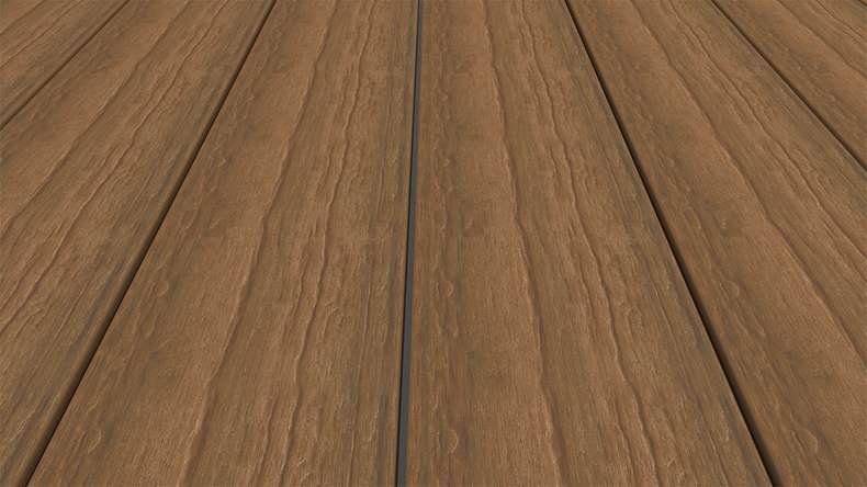 planeo ANTIKWoodline - WPC CoEx ummantelte Terrassendiele Massivdiele - Burma Teak 3m - rustikal/glatt gebürstet