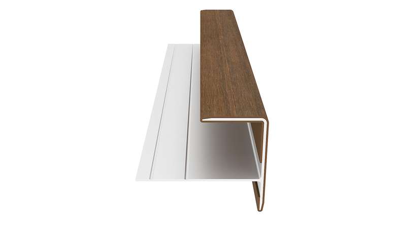 planeo LINEA - Alu CoEx Endprofil Burma Teak 3000 x 74 x 61 mm