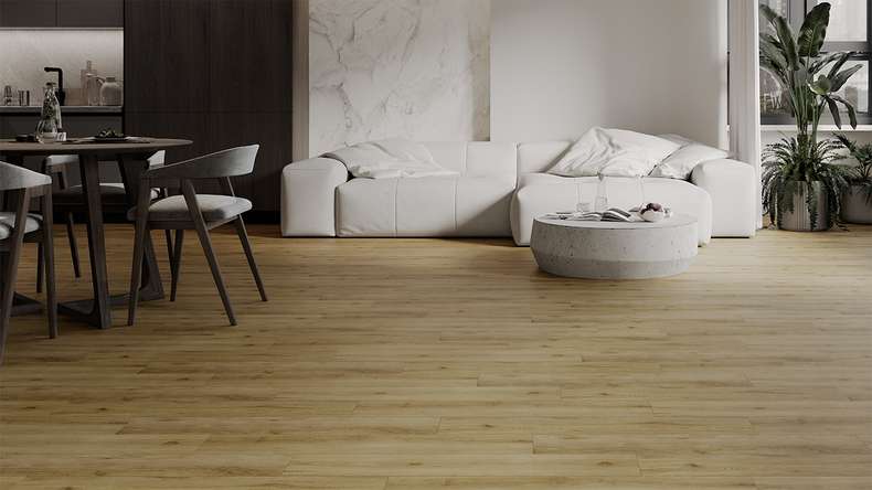 planeo Rigid Klick Vinyl - HOMEtec Pro 50 IXPE Ivory Natural Oak | Trittschalldämmung integr. (RP-G50-6)