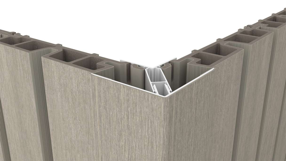 planeo LINEA - Alu CoEx Außeneckprofil Hellgrau 3000 x 66 x 66 mm