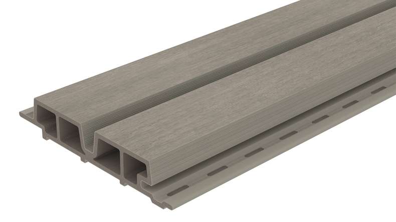 planeo LINEA Wide - WPC CoEx Fassadenverkleidung Hellgrau 2900 x 181 mm