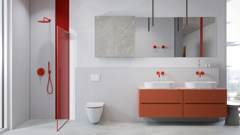 planeo Wandverkleidung SPC - CeraRock Tile Stripes Concrete White XL 280 x 117,5 cm