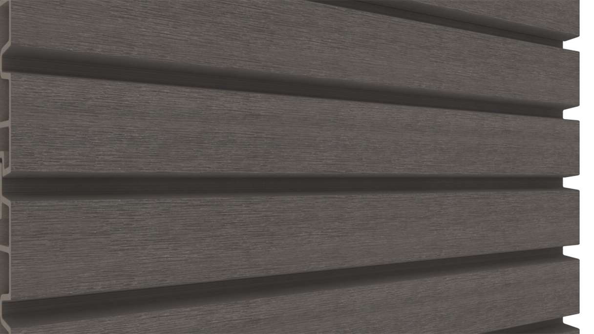 planeo LINEA Wide - WPC CoEx Fassadenverkleidung Dunkelgrau 2900 x 181 mm