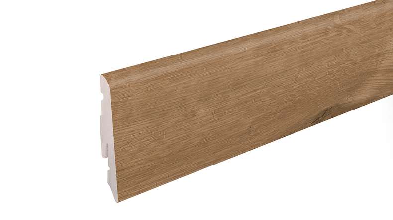 planeo Sockelleiste SolutionX 2in1 - 2400 x 14 x 58 mm Eiche Naturbraun (SL0086)