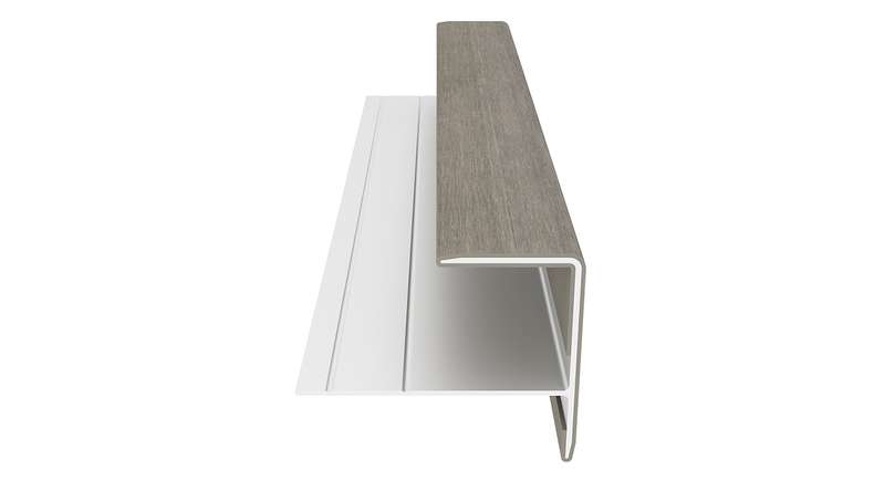 planeo LINEA - Alu CoEx Endprofil Hellgrau 3000 x 74 x 61 mm