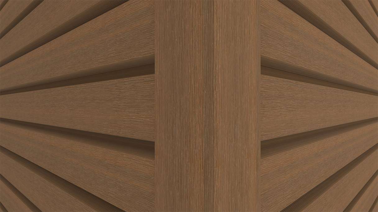 planeo LINEA Wide - WPC CoEx Fassadenverkleidung Burma Teak 2900 x 181 mm