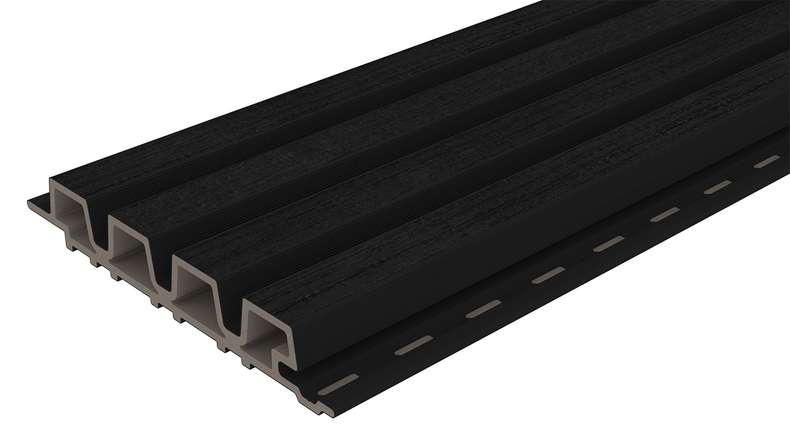 planeo LINEA Slim - WPC CoEx Fassadenverkleidung Schwarz 2900 x 215 mm