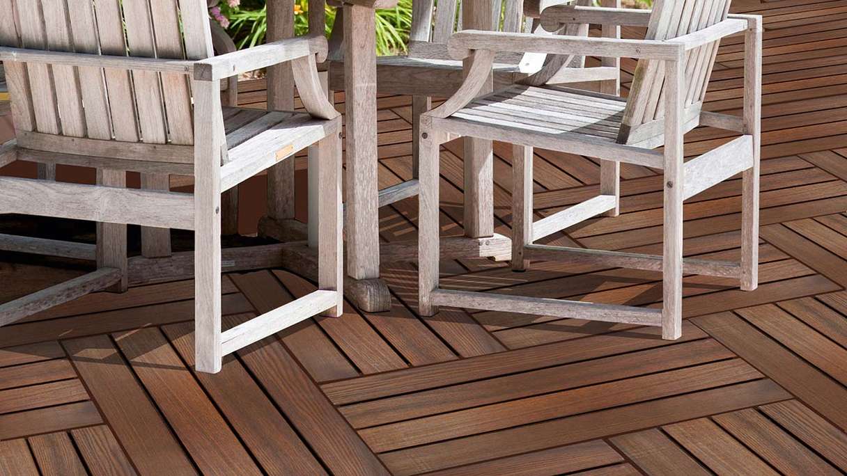 planeo Klickfliese Thermo Esche XL - 4 Latten Glatt