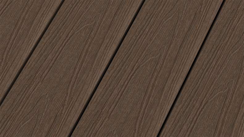 planeo WOODLine Nature - 3m WPC CoEx ummantelte Terrassendiele Verbundprofil leicht - Ipe Braun strukturiert/glatt gebürstet