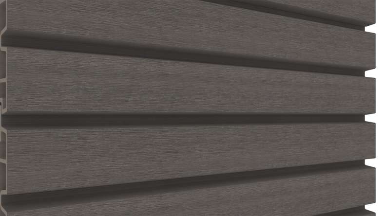 planeo LINEA Wide - WPC CoEx Fassadenverkleidung Dunkelgrau 2900 x 181 mm