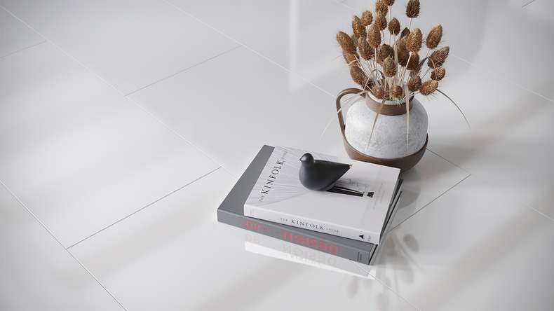 planeo Laminat - STONE 2.0 Weiß V-Fuge High gloss