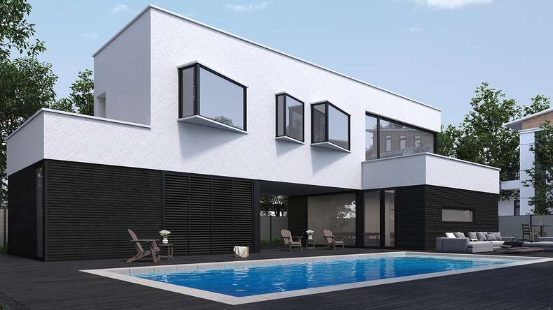 planeo LINEA Slim - WPC CoEx Fassadenverkleidung Schwarz 2900 x 215 mm