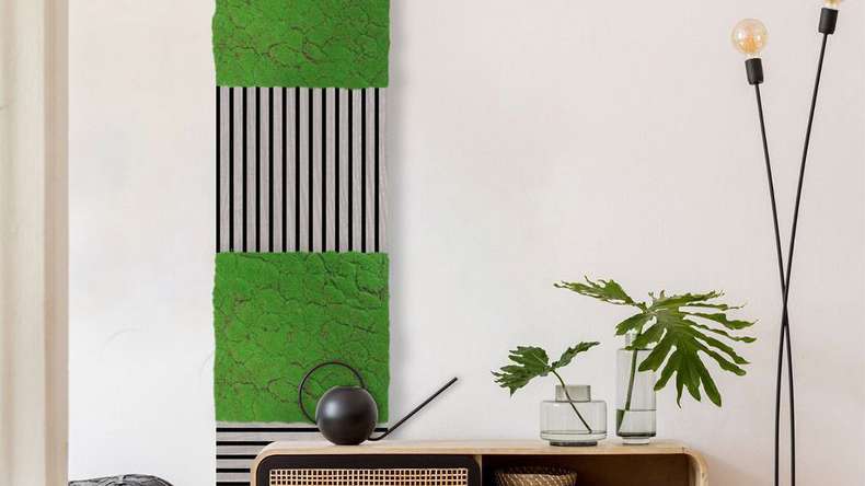 planeo Akustikpaneel - MixWall Moss Mood Forest Green 52 x 52 cm | Kunst-Moos (PLMW-30121A)