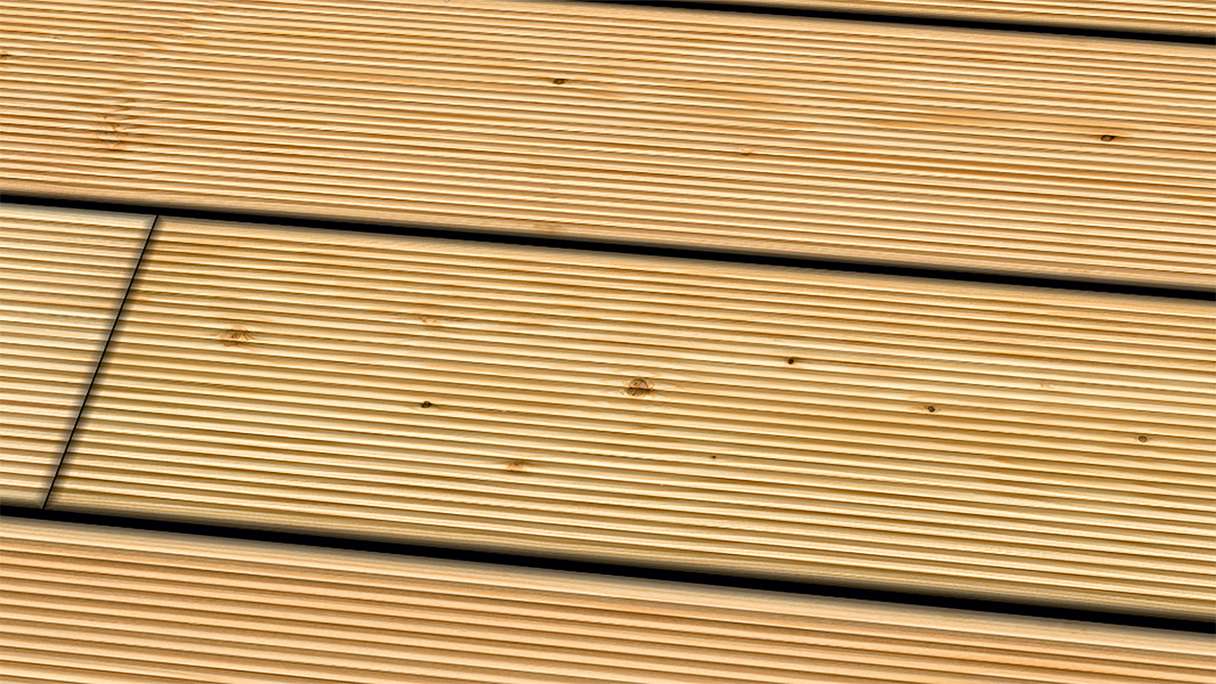 TerraWood Holzterrasse - Lärche Kanadisch - gerillt / genutet