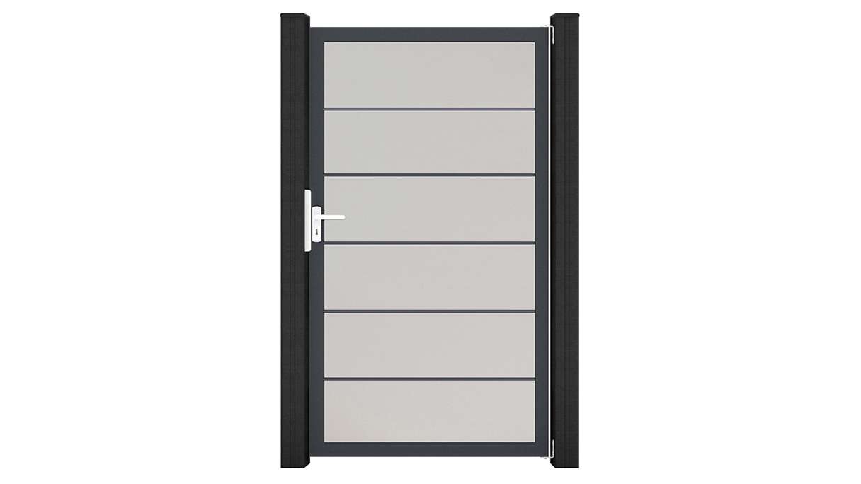 planeo Gardence Simply Premium - PVC-Universaltor Weiss mit Alu-Rahmen 100 x 180 cm