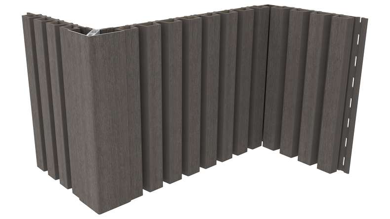 planeo LINEA Slim - WPC CoEx Fassadenverkleidung Dunkelgrau 2900 x 215 mm