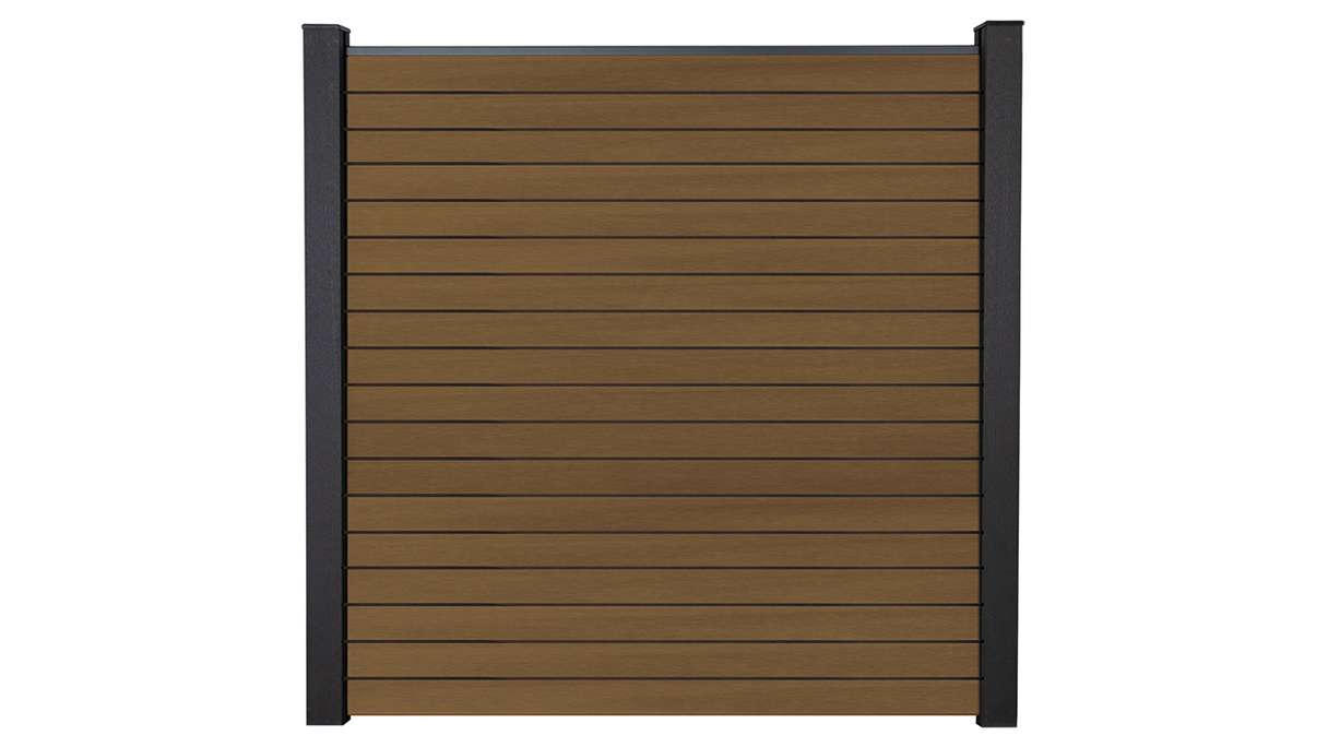 planeo Gardence Trendy - BPC-Rhombus-Steckzaun - Teak co-extrudiert 180 x 180 cm