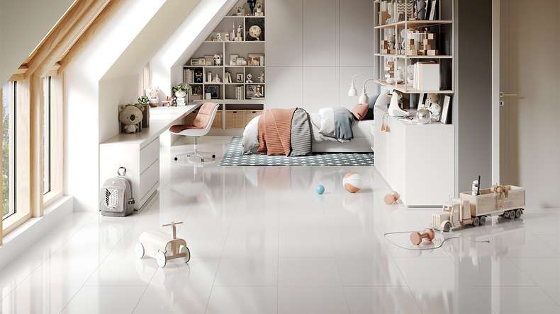 planeo Laminat - STONE 2.0 Weiß V-Fuge High gloss