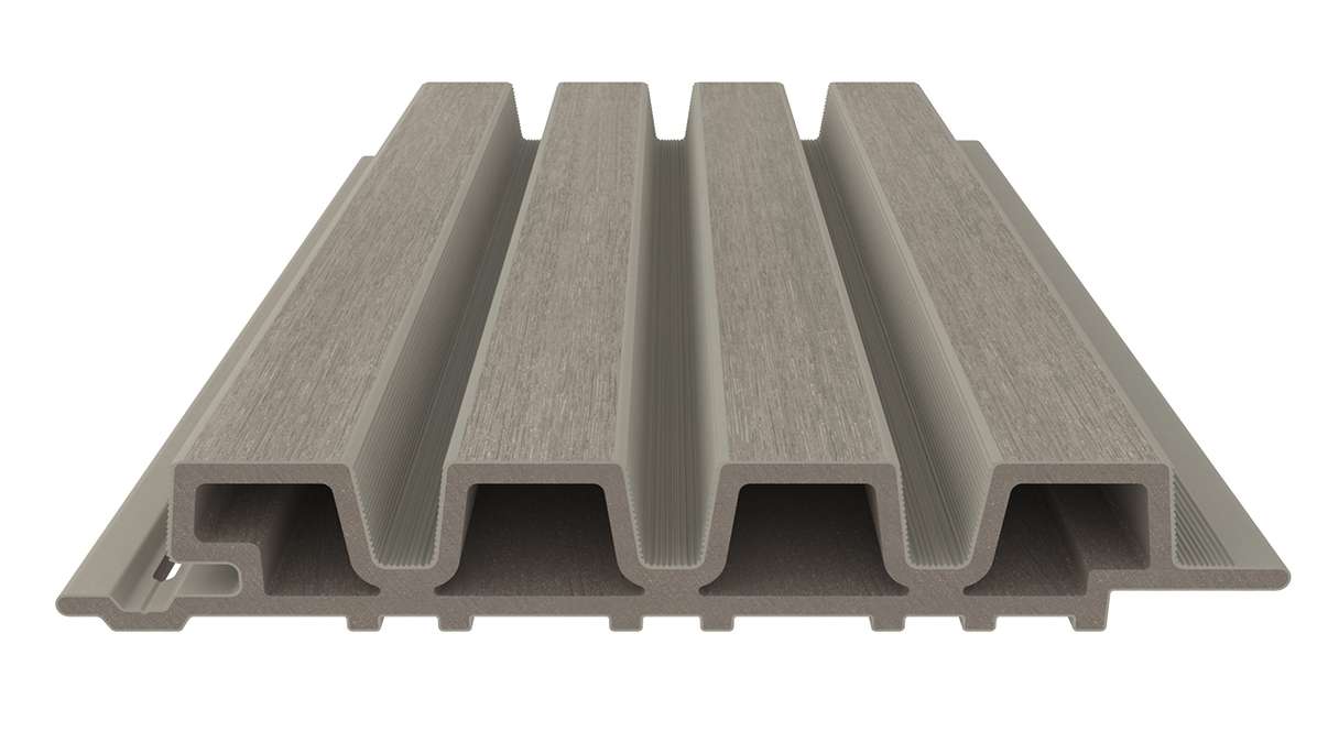 planeo LINEA Slim - WPC CoEx Fassadenverkleidung Hellgrau 2900 x 215 mm
