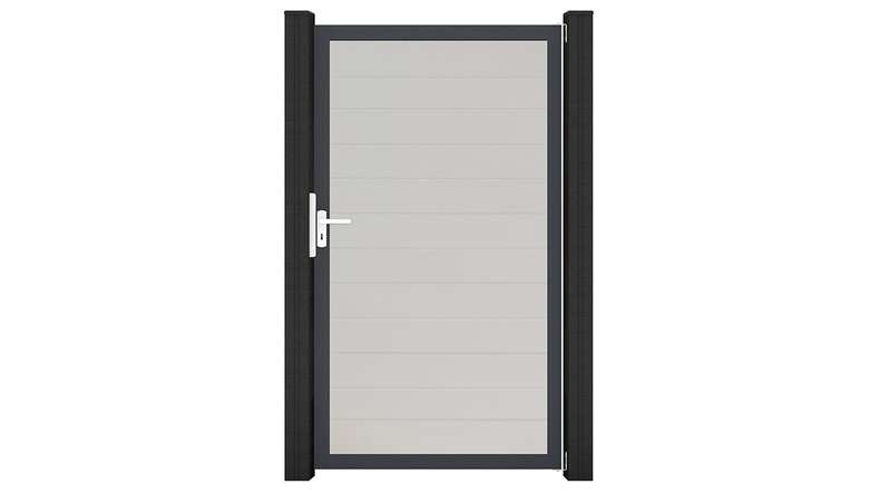 planeo Gardence Simply Small - PVC-Universaltor Weiss mit Alu-Rahmen 100 x 180 cm