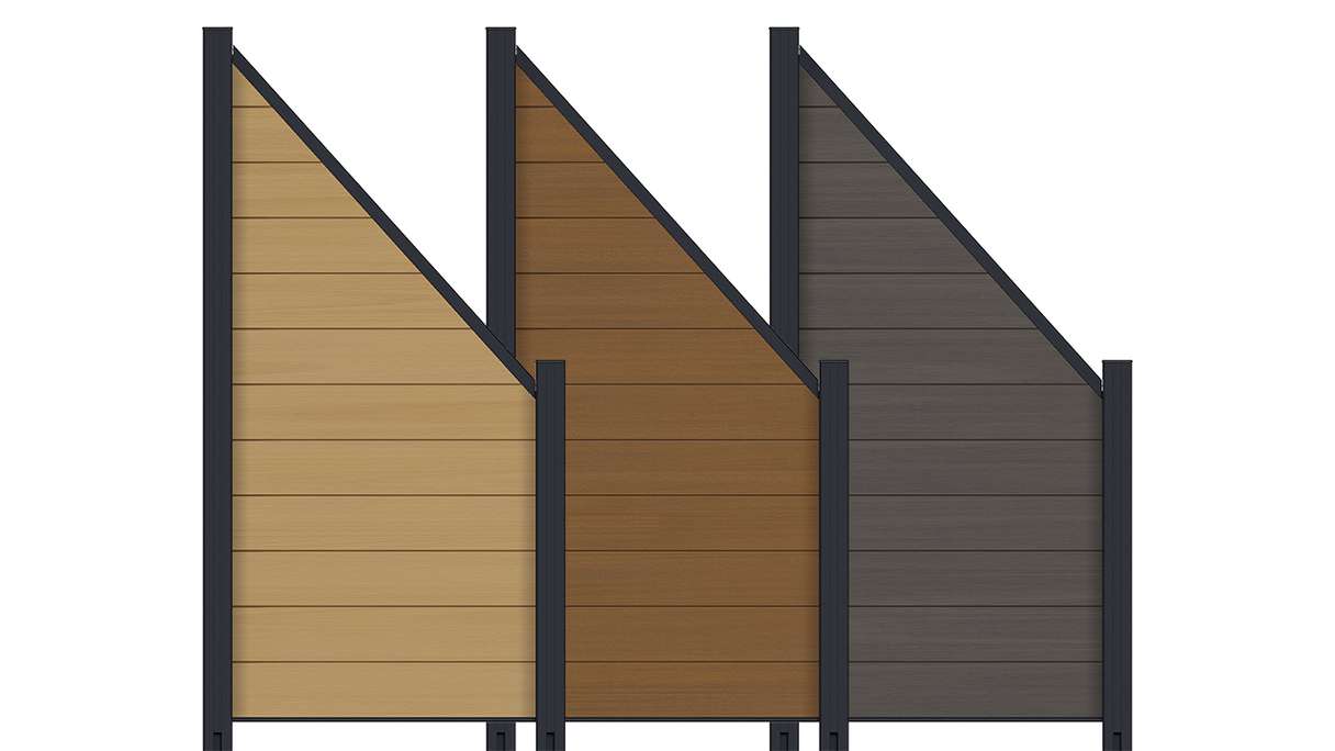 planeo INFINITY - WPC CoEx Steckzaun abgeschrägt 180 - 90 x 90 cm