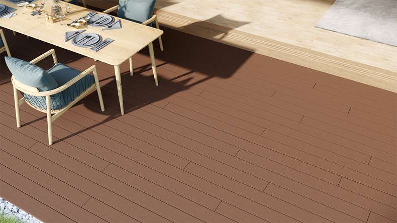 planeo LightWood WPC-Terrasse Komplett-Set Hohlkammerdiele - Hellbraun gerillt/genutet