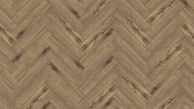 planeo Rigid Klick Vinyl - SolutionX 2in1 Fischgrät Eiche Naturbraun | Trittschalldämmung integr. (ECF-HB-3955)
