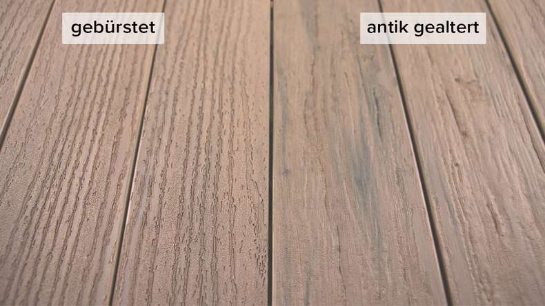 planeo TitanWood - Massivdiele 4m sand-braun antik gealtert/gebürstet
