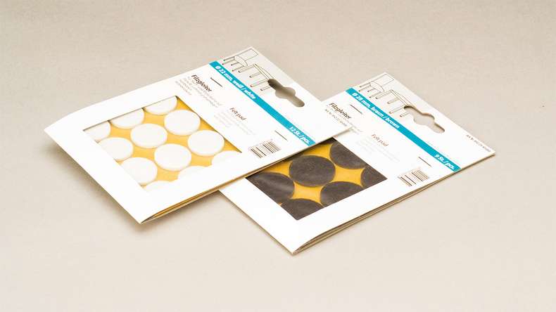 planeo Filzgleiter selbstklebend Weiß 22 mm 12 Stück