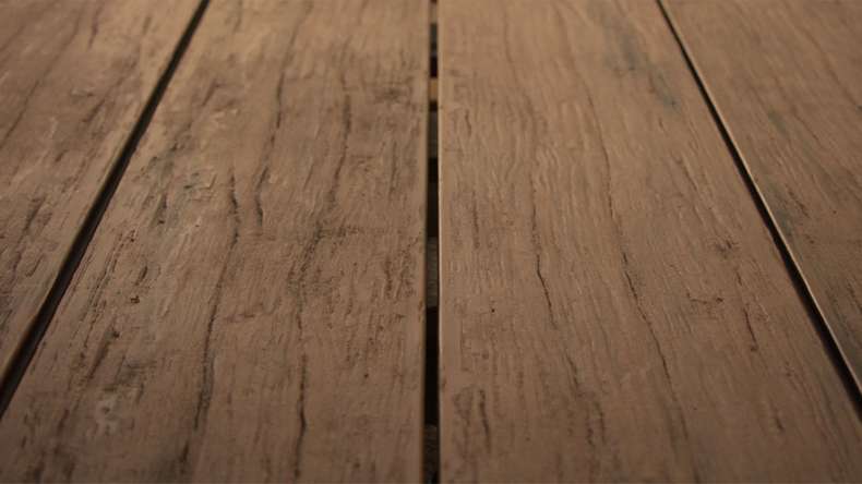 planeo TitanWood - Massivdiele dunkel-braun antik gealtert/gebürstet 4m | 5m