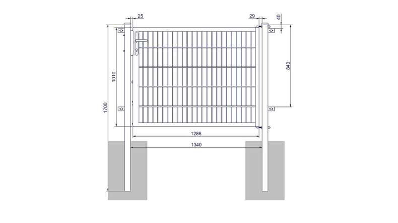 planeo Universaltor medium 1-flg. Moosgrün H 1000 x B 1340 mm inkl. Torpfosten