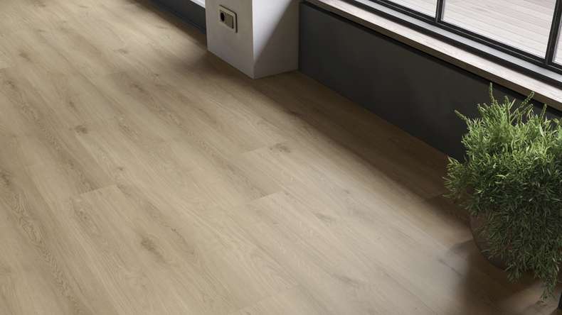 planeo Rigid Klick Vinyl - SolutionX 2in1 Eiche Creme | Trittschalldämmung integr. (ECF-0097)