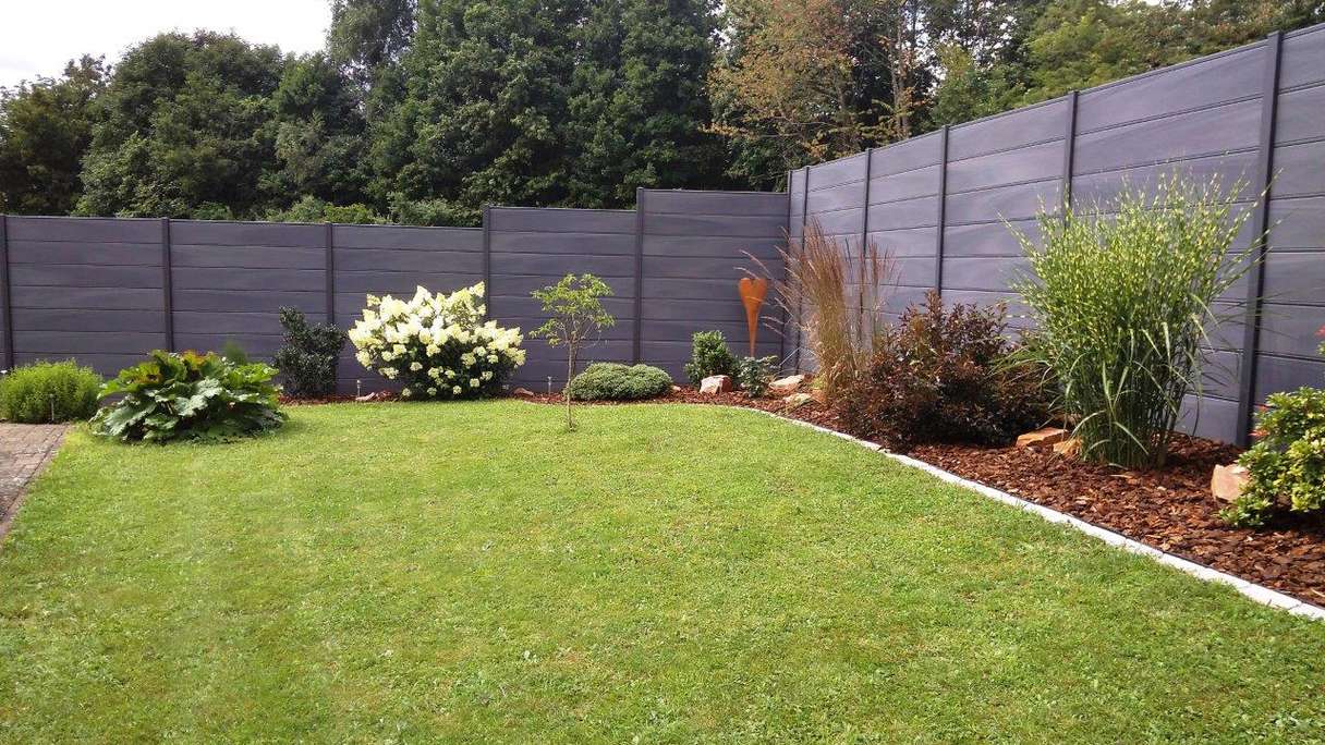 planeo Gardence Deluxe - BPC-Gartenzaun Steingrau co-ex