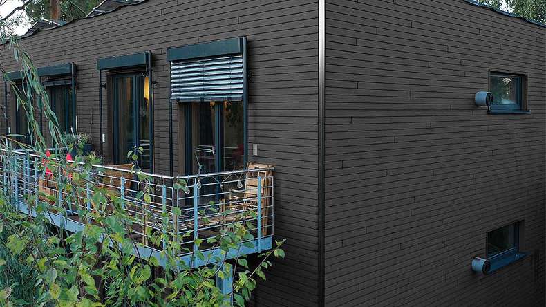 planeo Fassado - WPC Rhombusleiste Fassadenverkleidung Anthrazit 5 m