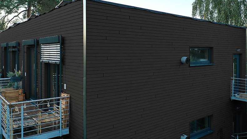 planeo Fassado - WPC Rhombusleiste Fassadenverkleidung Anthrazit 5 m